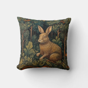 Hare In The Forest, William Morris, Throw Pillow