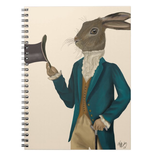 Hare In Turquoise Coat 2 Notebook (Front)