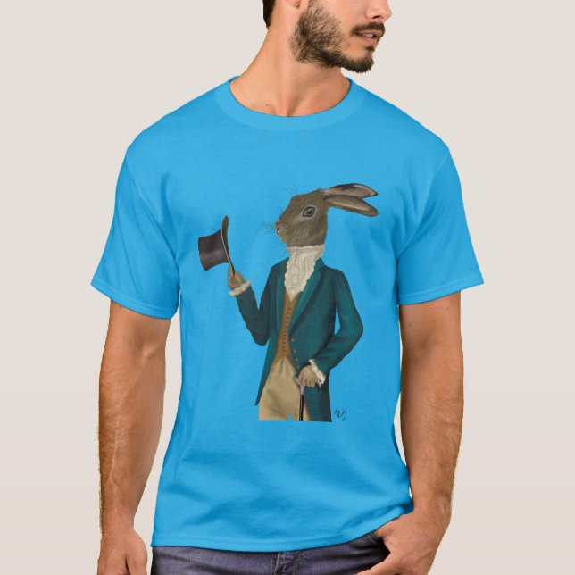 Hare In Turquoise Coat 2 T-Shirt (Front)
