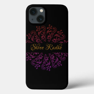 Hare Krishna art - Shree Radhe typography iPhone 13 Case