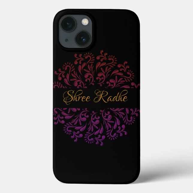 Hare Krishna art - Shree Radhe typography Case-Mate iPhone Case (Back)
