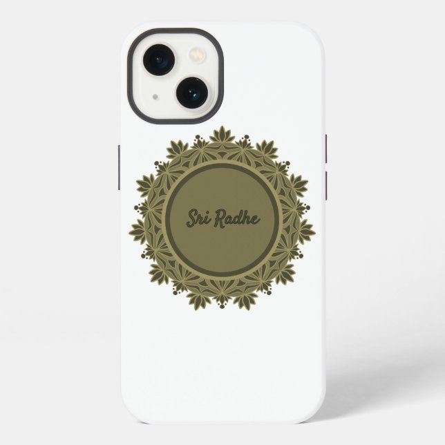 Hare Krishna art - Shree Radhe typography iPhone Case (Back)