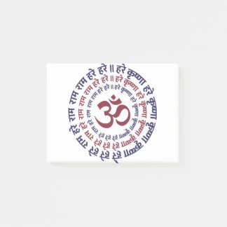 Hare Krishna Aum Om Mantra Symbol Chanting Hinduis Post-it Notes