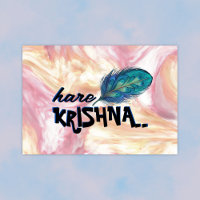"Hare Krishna" Peacock Feather Hindu