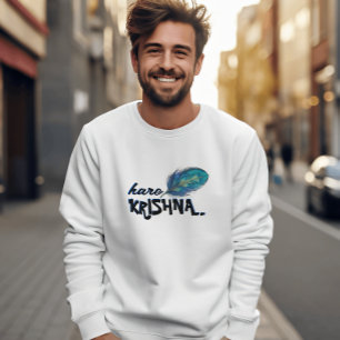 "Hare Krishna" Peacock Feather Hindu Sweatshirt