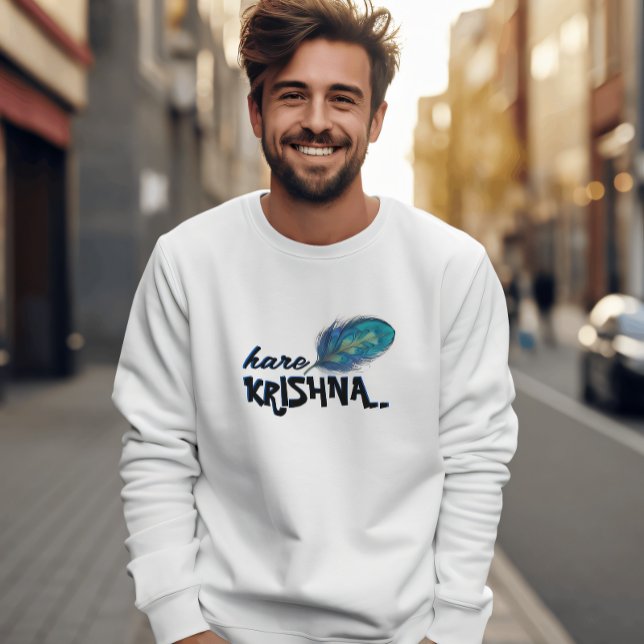 "Hare Krishna" Peacock Feather Hindu Sweatshirt (Creator Uploaded)
