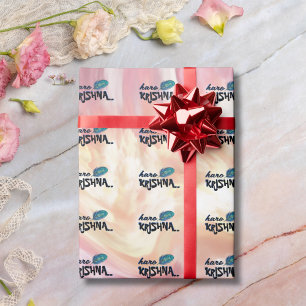 "Hare Krishna" Peacock Feather Hindu Wrapping Paper