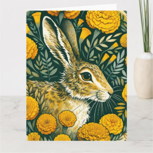 Hare Marigold Card