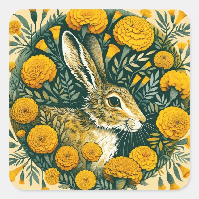 Hare Marigold                                      Square Sticker (Front)