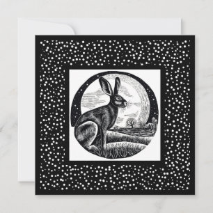 Hare & Moon Night Sky Card
