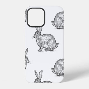 Hare or rabbit. Seamless pattern with forest anima iPhone 12 Case