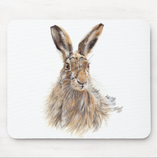Hare Portrait Mouse Pad