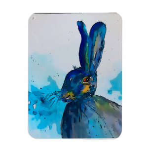 Hare Rabbit Watercolour  Magnet