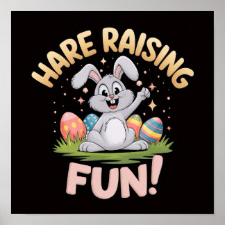 Hare Raising Fun - Poster de la fête du lapin de P