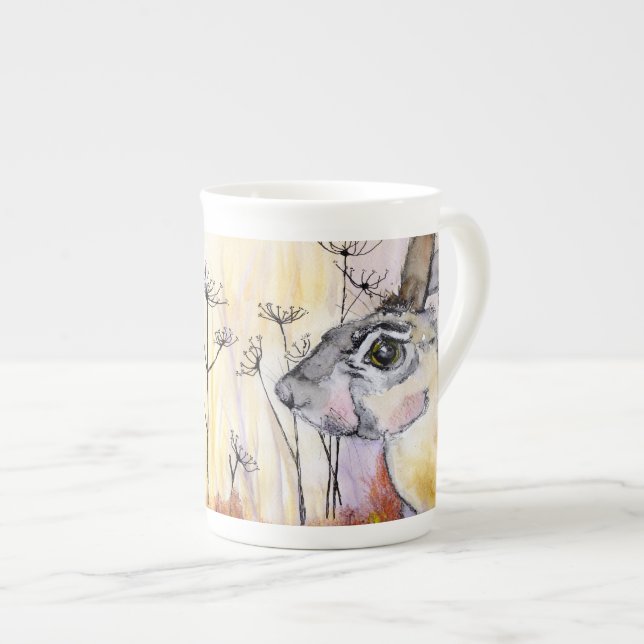 Hare Startled china mug (Devant droit)