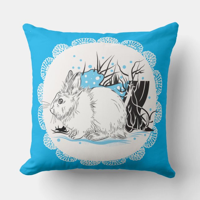 Hare Throw Pillow (Front)