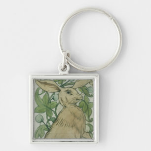 Hare (w/c on paper) keychain