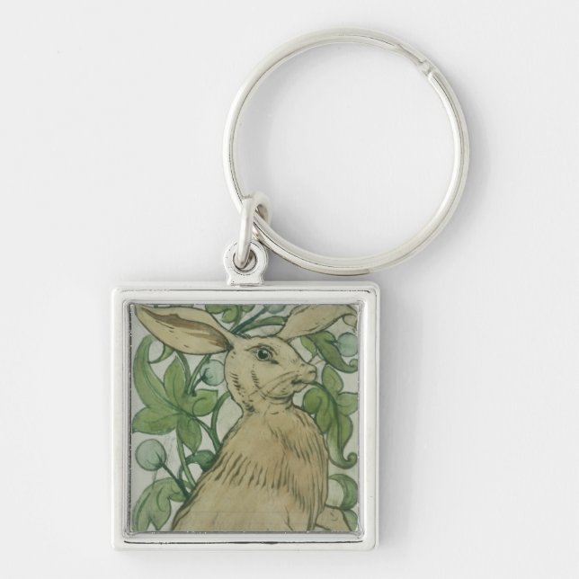 Hare (w/c on paper) keychain (Front)