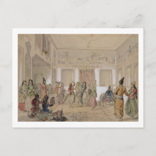 Harem Feast, Tehran (pencil & w/c on paper) Postcard