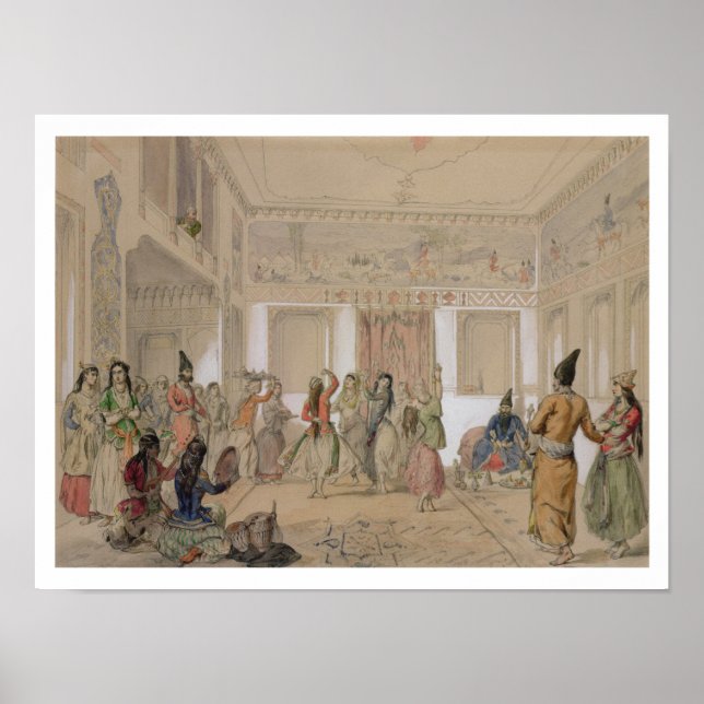 Harem Feast, Tehran (pencil & w/c on paper) Poster (Front)