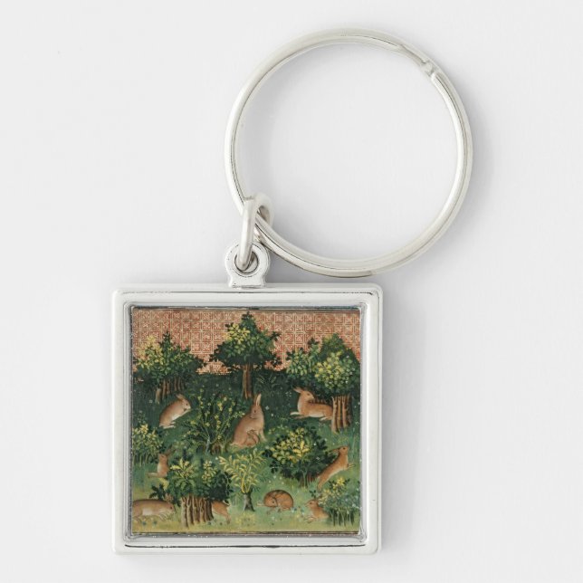 Hares in a Wood Keychain (Front)