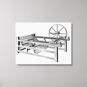 Hargreaves's Spinning Jenny, engraved by Canvas Print
