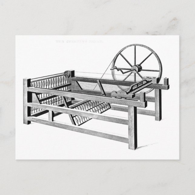 Hargreaves's Spinning Jenny, engraved by Postcard (Front)