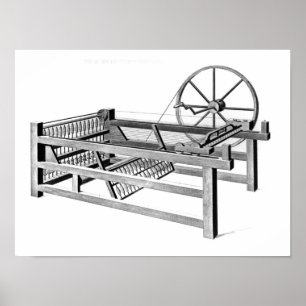 Hargreaves's Spinning Jenny, engraved by Poster
