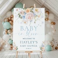 Hargrove Blue Baby In Bloom Shower Welcome Sign