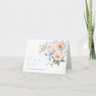 Hargrove Blue Floral Bridal Shower Thank You Card