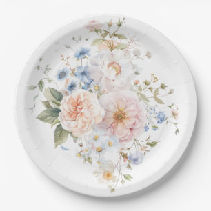 Hargrove Blue Floral Paper Plate