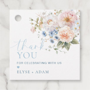 Hargrove Blue Floral Thank You Favor Favour Tags