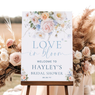 Hargrove Blue Love In Bridal Bloom Shower Welcome Poster
