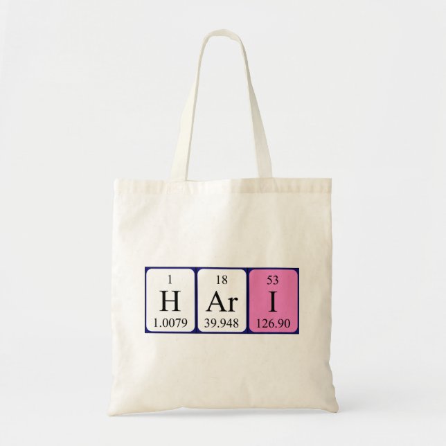 Hari periodic table name tote bag (Front)