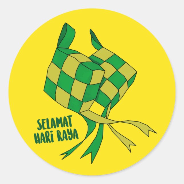 Hari Raya Classic Round Sticker (Front)