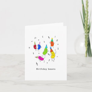 Haricots d'anniversaire. Carte d'anniversaire