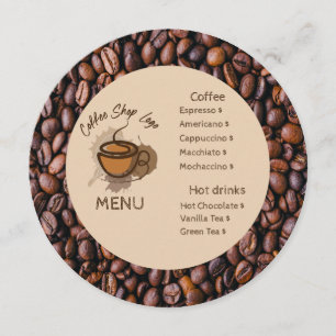 Haricots de café décontractés Ajouter votre menu C
