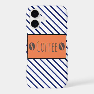Haricots de café funky bandes bleues blanches
