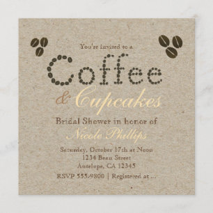 Haricots de CAFE Naturel Rustique Invitations POUR