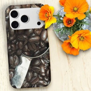Haricots de café torréfiés avec photographie d'une