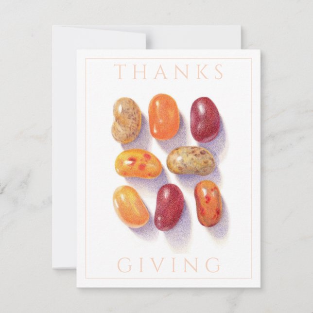 HARICOTS DE JELLY DE CHUTE Carte plate Thanksgivin (Devant)