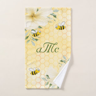 Haricots jaune nid d'abeilles couple monogramme