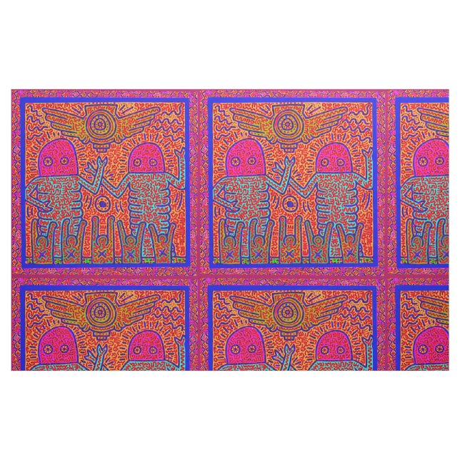 Haring Inspired Airplane Fantasy Fabric (Fat Quarter)