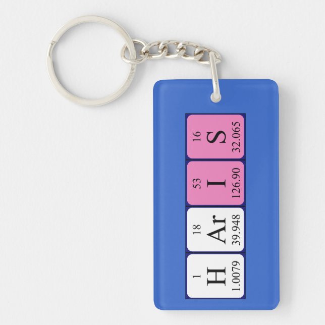 Haris periodic table name keyring (Front)