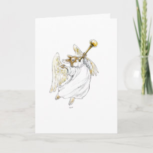 Hark ! Rabbit Angel avec carte de trompette