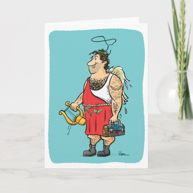 Hark the Hairy Angel Holiday Card (Front)