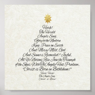 Hark the Herald Angels Sing Christmas Tree Poster
