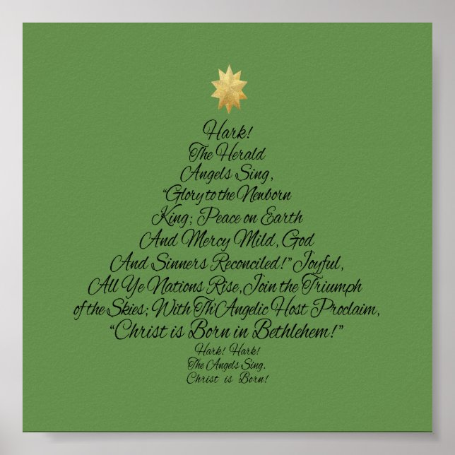 Hark the Herald Angels Sing Christmas Tree Poster (Front)