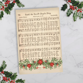 Hark the Herald Angels Sing Music Sheet Decoupage