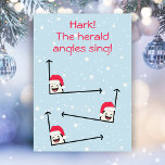 Hark the herald funny Christmas carol pun flat Holiday Card<br><div class="desc">Put a smile on a face with this funny Hark the herald angles sing Christmas carol pun flat holiday card! - Simply click to personalize this design 🔥 My promises - This design has unique hand drawn elements (drawn my me!) - It is designed with you in mind 🙏 Thank...</div>